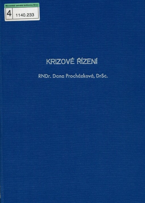 Krizové řízení: podkladový materiála a skripta pro seminář