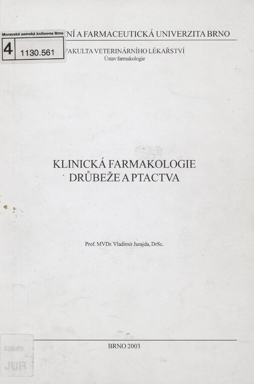 Klinická farmakologie drůbeže a ptactva