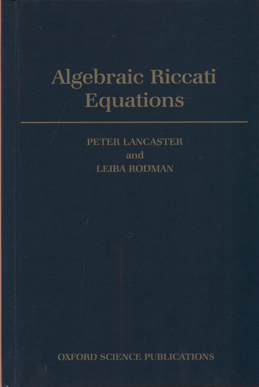 Algebraic Riccati equations