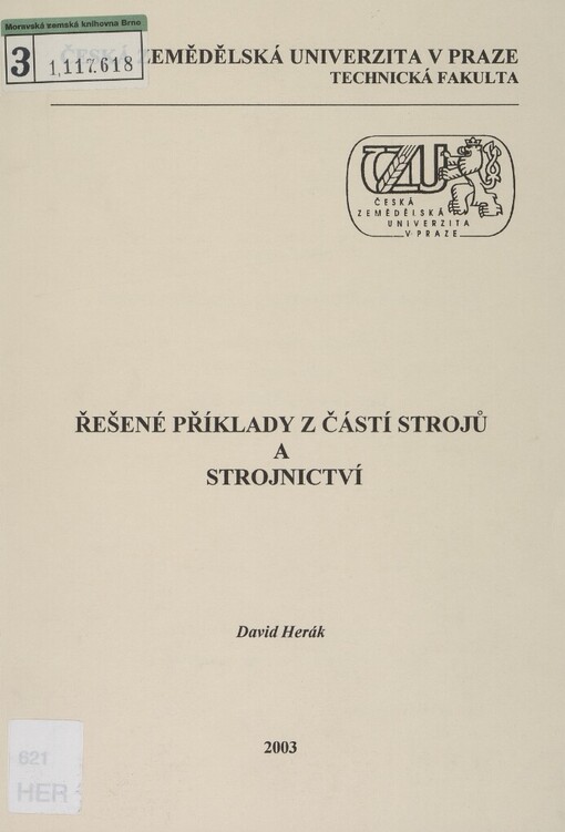 Řešené příklady z částí strojů a strojnictví