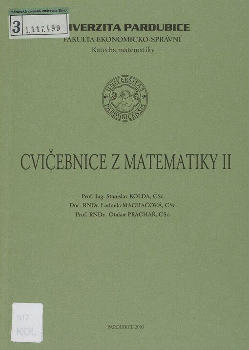 Cvičebnice z matematiky II