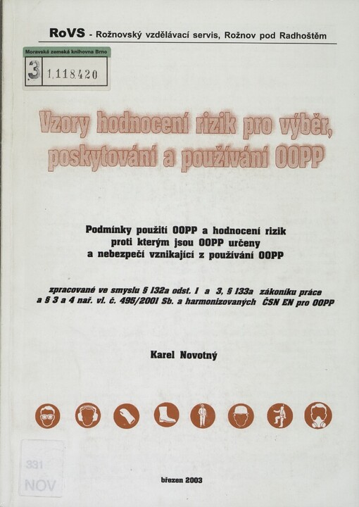 Vzory hodnocení rizik pro výběr, poskytování a používání OOPP