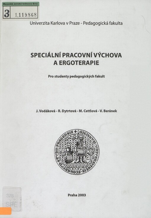 Speciální pracovní výchova a ergoterapie: pro studenty pedagogických fakult
