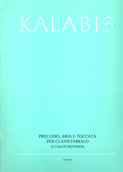 Preludium, árie a tokáta pro cembalo (Příběhy Sisyfovy) : (1993)