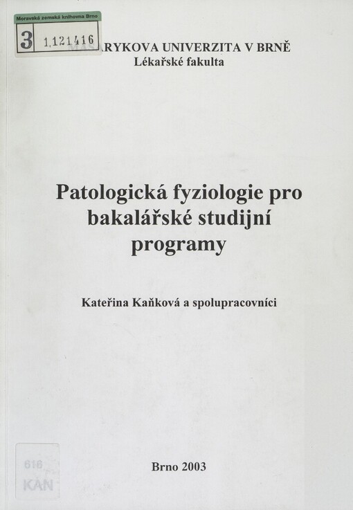 Patologická fyziologie pro bakalářské studijní programy