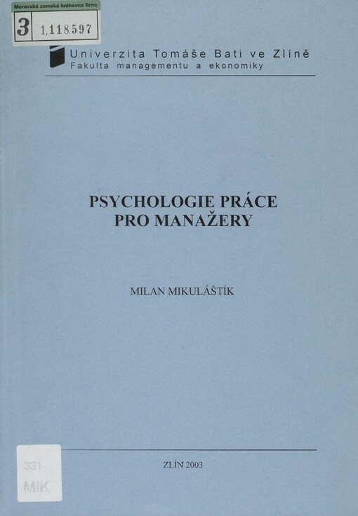 Psychologie práce pro manažery