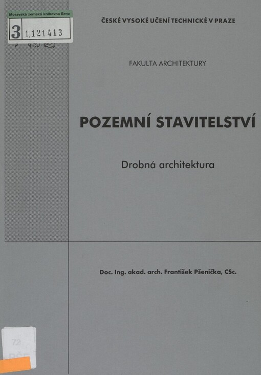 Pozemní stavitelství: drobná architektura, Vyd. 3.