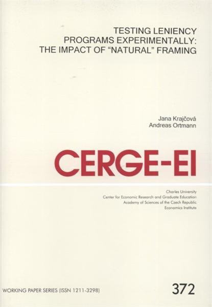 Testing leniency programs experimentally: the impact of 