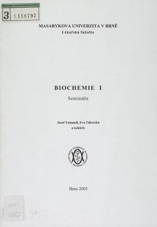 Biochemie I: semináře, 1. vyd.