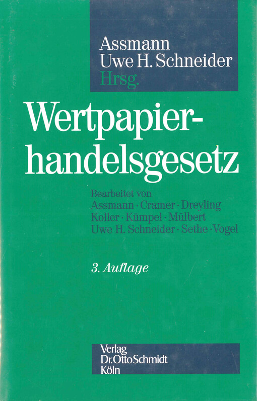 Wertpapierhandelsgesetz : Kommentar