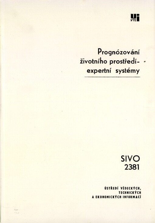 Prognózování životního prostředí - expertní systémy: prognostická studie