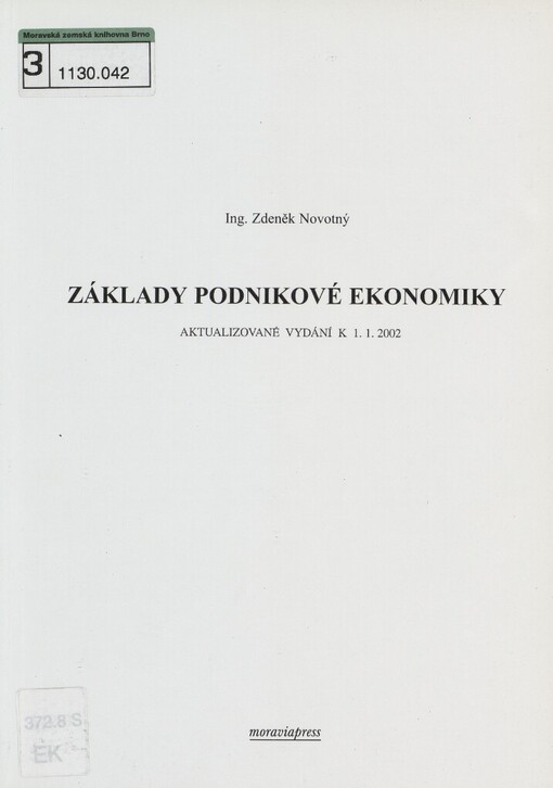 Základy podnikové ekonomiky: aktualizované vydání k 1.1.2002