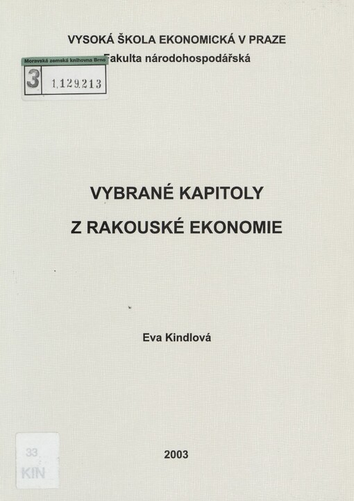 Vybrané kapitoly z rakouské ekonomie