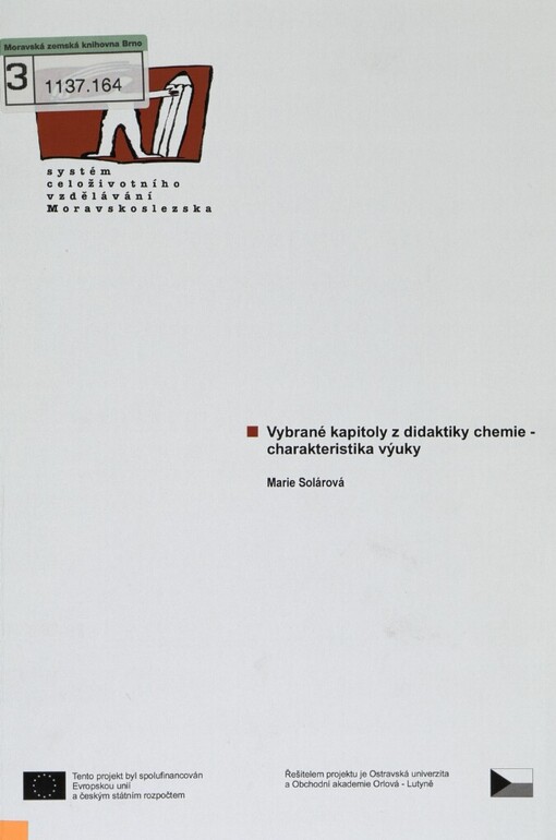Vybrané kapitoly z didaktiky chemie: charakteristika výuky