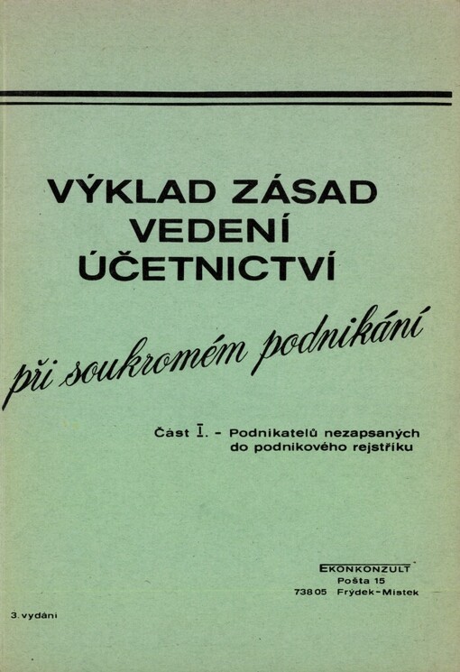 Výklad zásad vedení účetnictví při soukromém podnikání