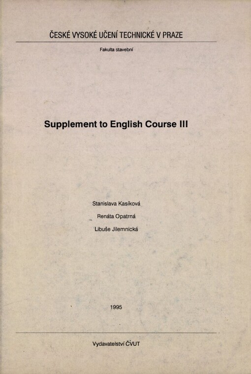 Supplement to English course III