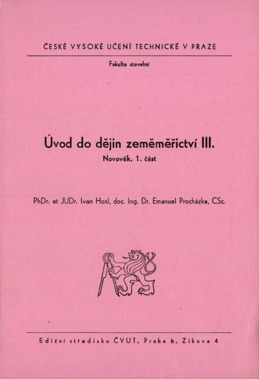 Úvod do dějin zeměměřictví: [určeno pro stud. fak. stavební]