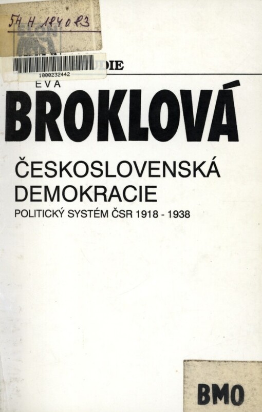 Československá demokracie: politický systém ČSR 1918-1938