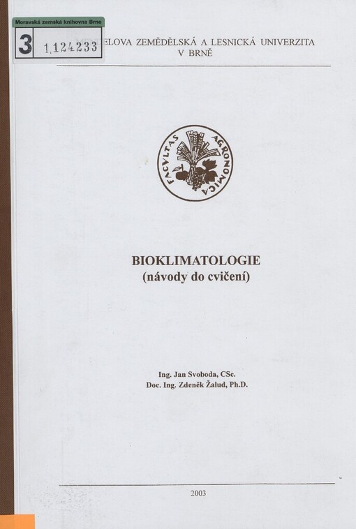 Bioklimatologie: (návod do cvičení)
