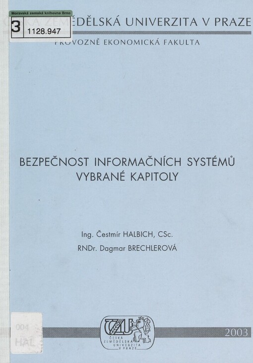 Bezpečnost informačních systémů: vybrané kapitoly