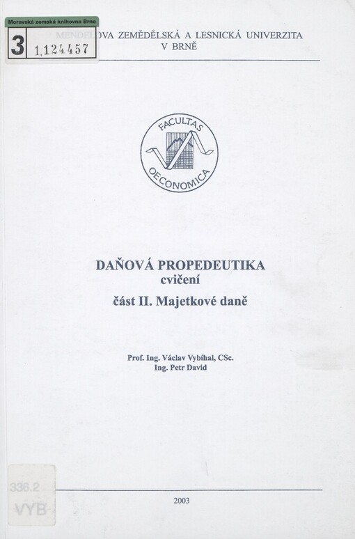 Daňová propedeutika: cvičení