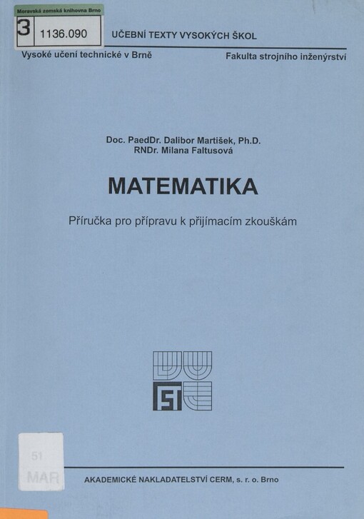 Matematika: příručka pro přípravu k přijímacím zkouškám