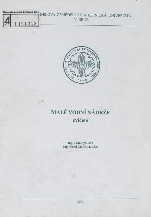 Malé vodní nádrže: cvičení
