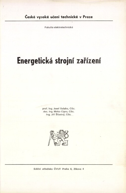 Energetická strojní zařízení: [určeno pro stud. fak. elektrotechn.]