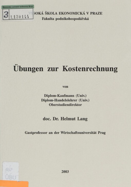 Übungen zur Kostenrechnung