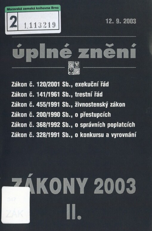 Zákony 2003