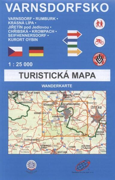 Varnsdorfsko Varnsdorf, Rumburk, Krásná Lípa, Jiřetín pod Jedlovou, Chřibská, Krompach, Seifhennersdorf, Kurort Oybin : cykloturistická a turistická mapa 1:25 000