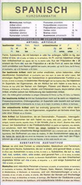 Spanisch : Kurzgrammatik