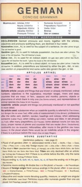 German : concise grammar