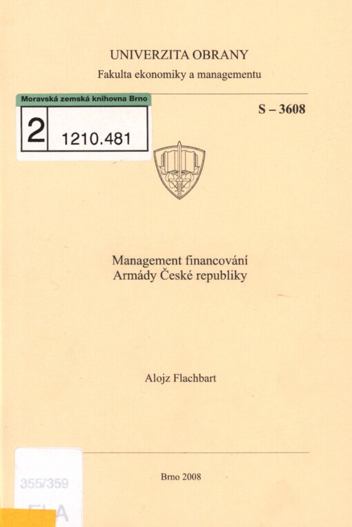 Management financování Armády České republiky: skripta