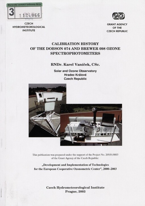 Calibration history of the Dobson 074 and Brewer 098 ozone spectrophotometers