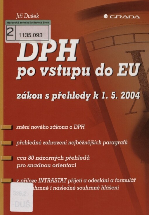 DPH po vstupu do EU: zákon s přehledy k 1.5.2004