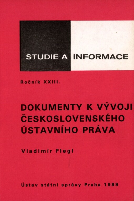 Dokumenty k vývoji československého ústavního práva