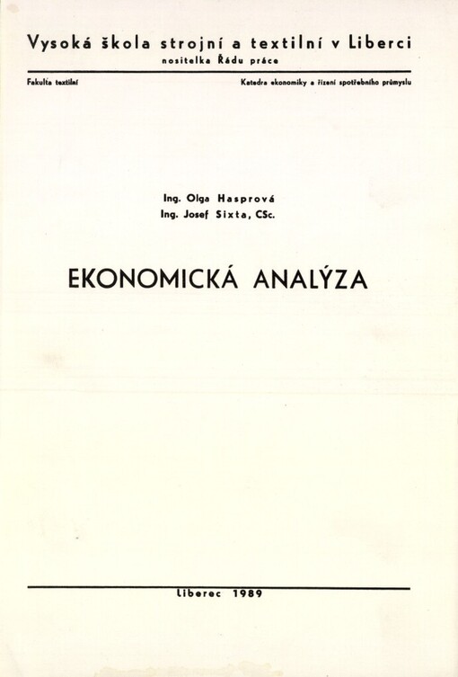 Ekonomická analýza