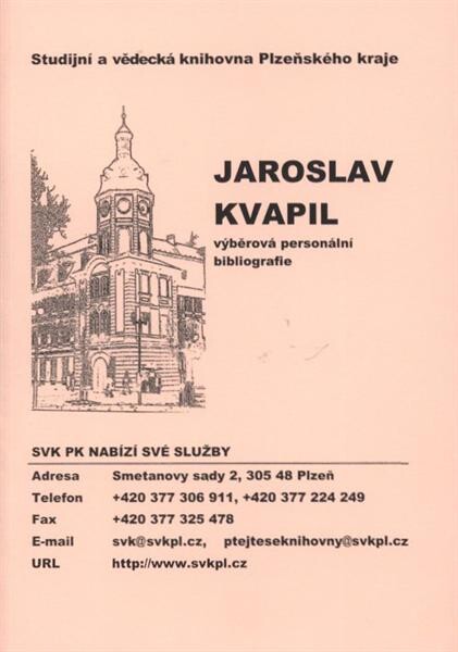 Jaroslav Kvapil : výběrová personální bibliografie