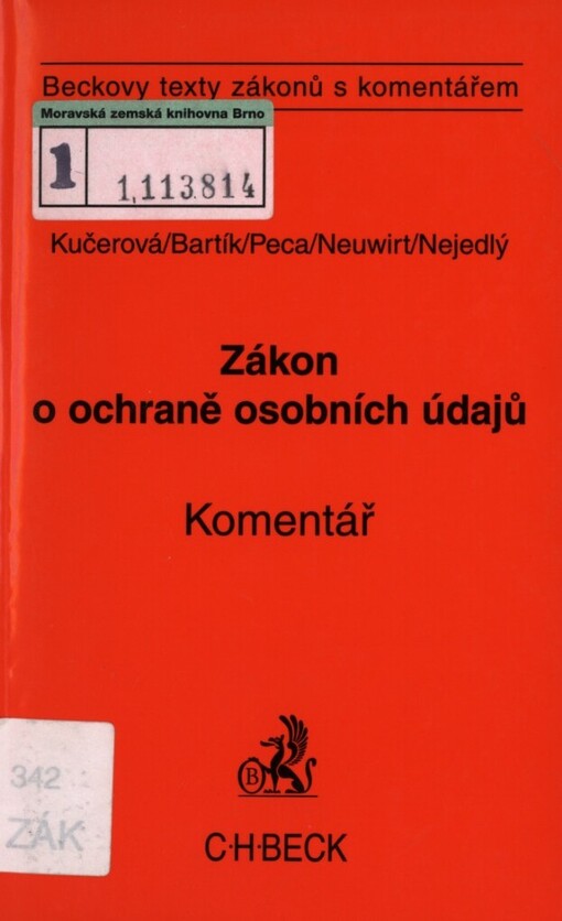 Zákon o ochraně osobních údajů: komentář