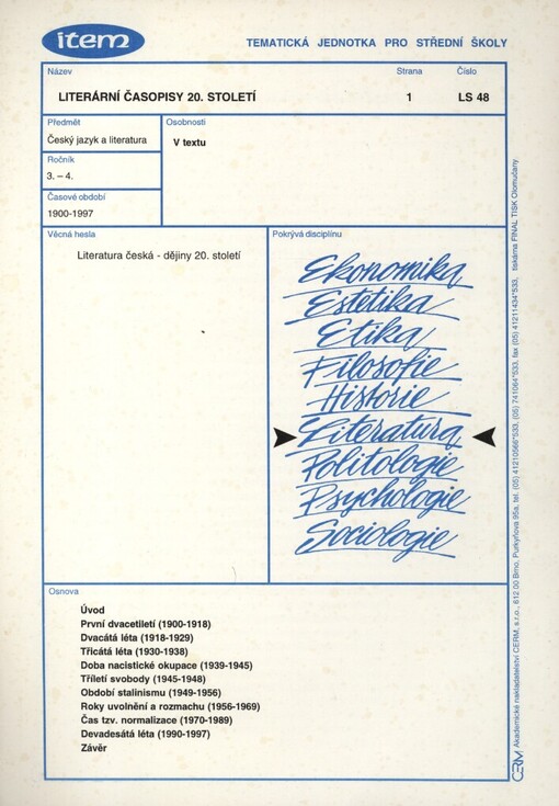 Literární časopisy 20. století