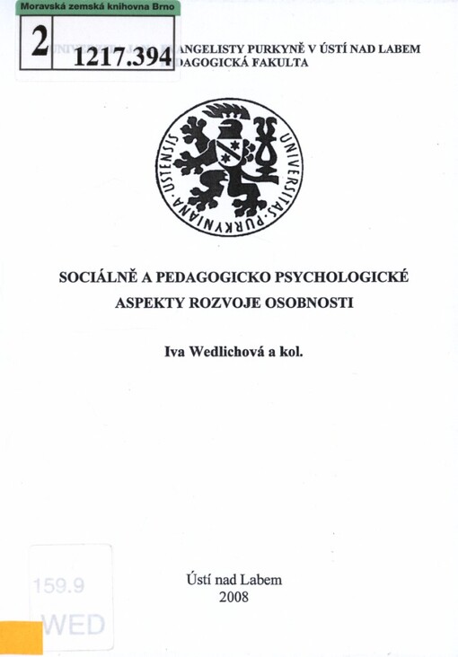 Sociálně a pedagogicko psychologické aspekty rozvoje osobnosti