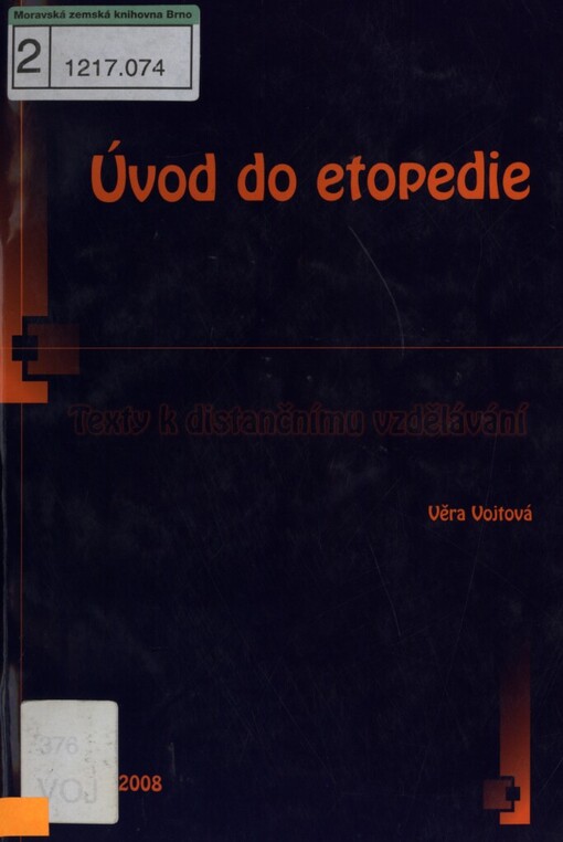 Úvod do etopedie: texty k distančnímu vzdělávání