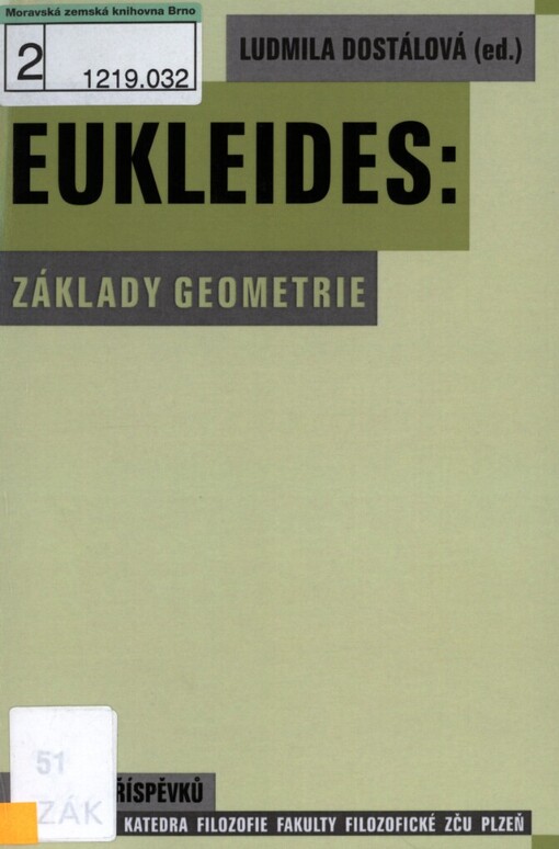 Eukleides - Základy geometrie: sborník příspěvků ze semináře katedry filozofie Fakulty filozofické ZČU