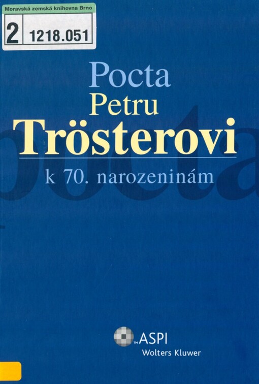Pocta Petru Trösterovi k 70. narozeninám