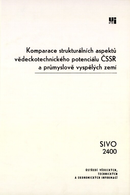 Komparace strukturálních aspektů vědeckotechnického potenciálu ČSSR a průmyslově vyspělých kapitalistických zemí