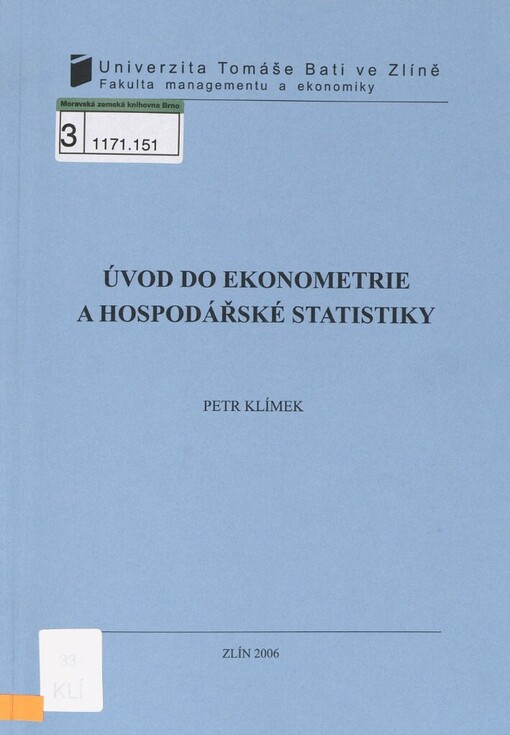 Úvod do ekonometrie a hospodářské statistiky