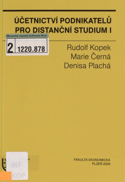 Účetnictví podnikatelů pro distanční studium I