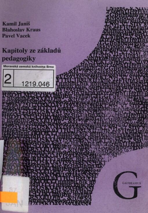 Kapitoly ze základů pedagogiky: studijní text