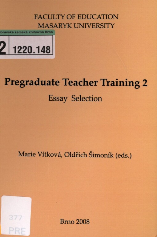 Pregraduate teacher training 2: [essay selection]